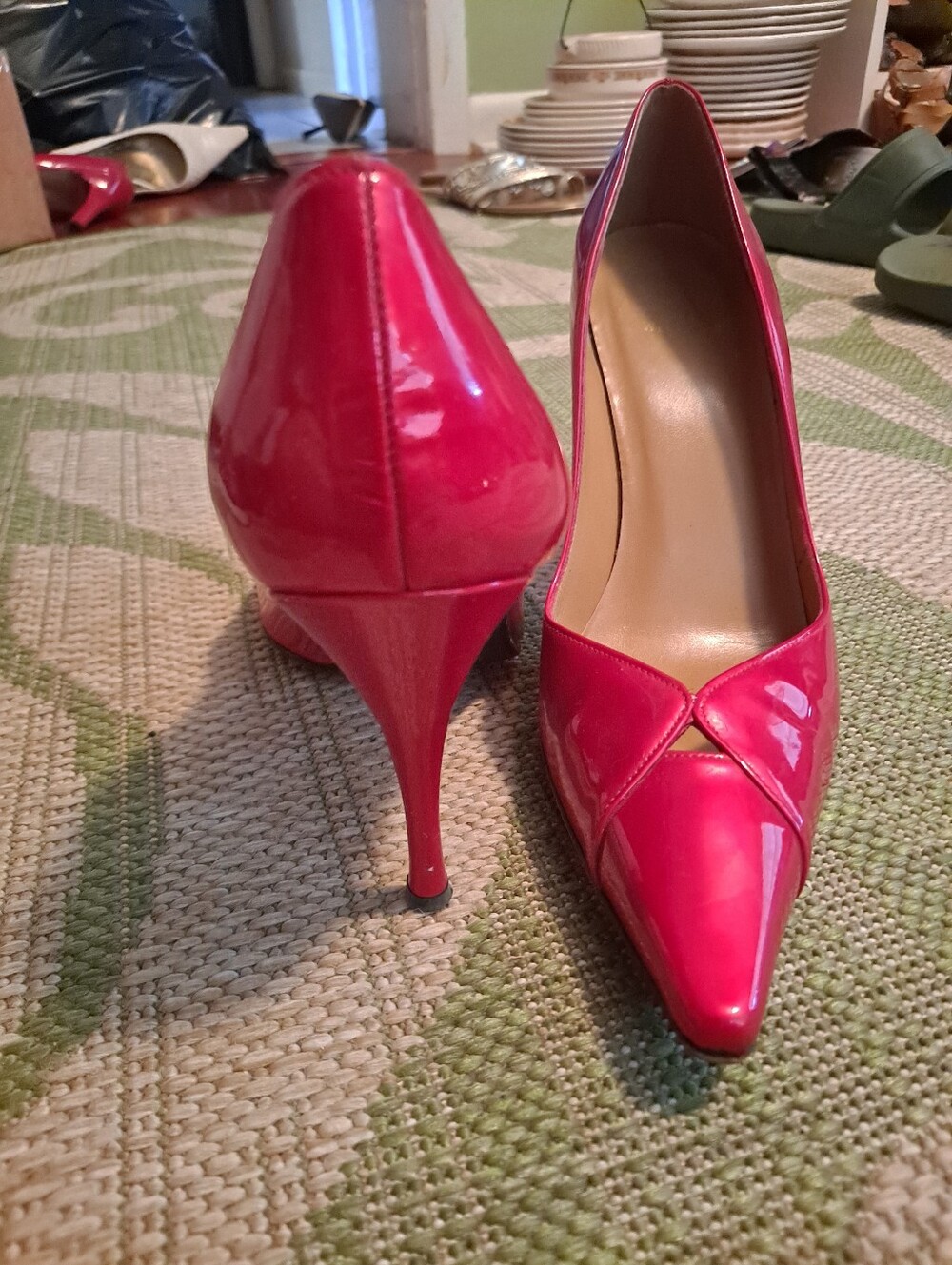 Stuart Weitzman Candy Red Patent Pointed-Toe Pumps - Picture 5 of 6